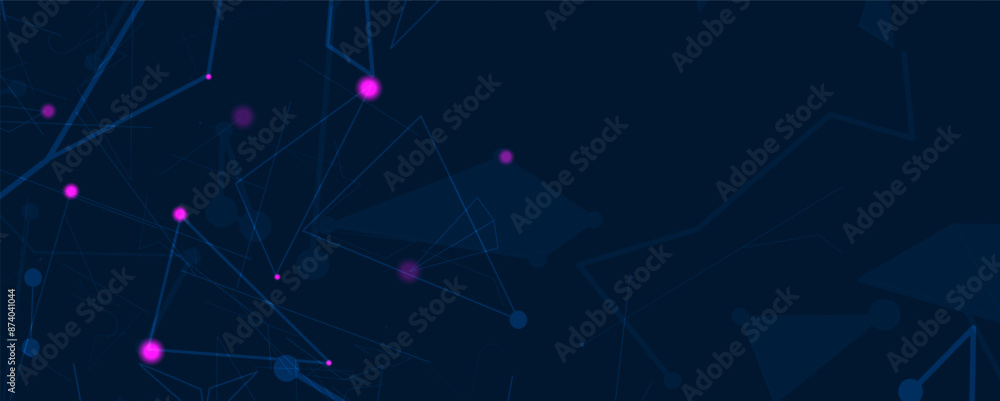 Poster neural network concept. connected cells with links. high technology process. abstract futuristic bac