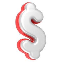 3d rendering Dollar Sign isolated