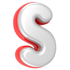 3d rendering Font S isolated