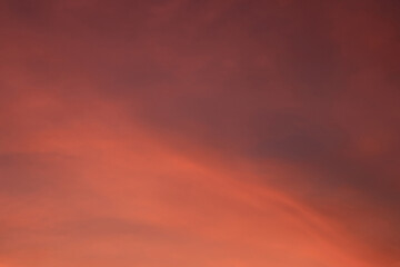 Beautiful colors created by nature in the empty sky at sunset.