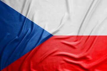 Fototapeta premium Flag of Czech Republic, National flag, fabric