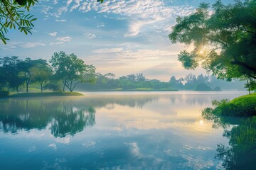 Obraz premium Free good morning scene wallpaper background photo