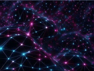 Fototapeta premium High-Tech Abstract Neural Patterns Digital Background with Interconnected Dots and Lines