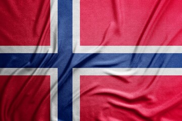Fototapeta premium Flag of Norway, National flag, fabric