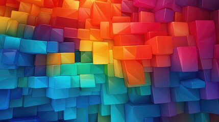 abstract background with multicolor geometric pattern, computer generated illustration., generative ai
