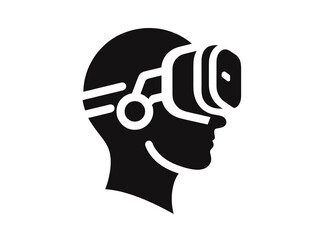 Virtual reality icon. Augmented reality icon. VR headset symbol. VR goggles icon. AR vision icon. vr headset icon. ar googles icon. Isolated. Transparent Background. Cut Out.