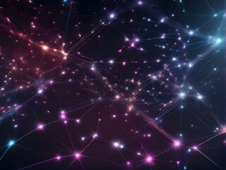 High-Tech Abstract Neural Patterns Digital Background with Interconnected Dots and Lines