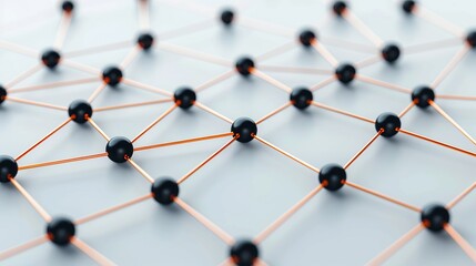 Capture the efficiency of data-driven systems with a minimalist depiction of interconnected nodes and lines, representing modern technological connectivity. Illustration, Image, , Minimalism,