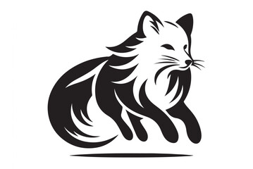 Obraz premium Arctic fox silhouette vector image 