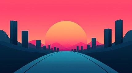 Create a virtual reality landscape with geometric shapes and digital environments, immersing viewers in a futuristic world of simulated experiences. Illustration, Image, , Minimalism,