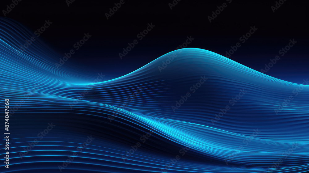Canvas Prints the design of a screen with blue waves., generative ai