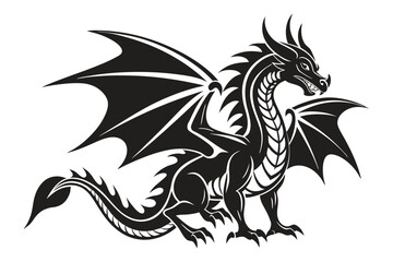 A Drongon silhouette art vector illustration design.