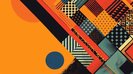 Abstract geometric design with copy space on colorful background for Black History Month