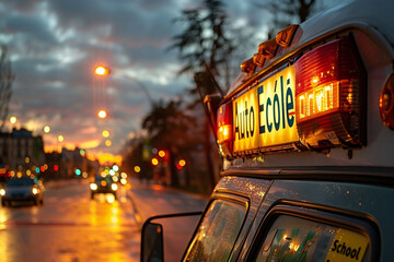 French Driving School Panel Close-Up