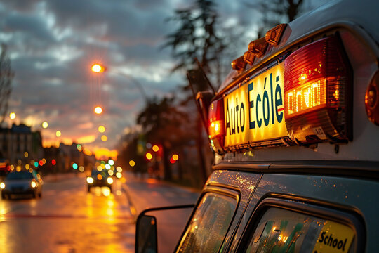 French Driving School Panel Close-Up
