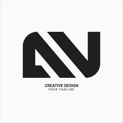 Creative AV or AVN or NAV or VA flat monogram modern unique logo design