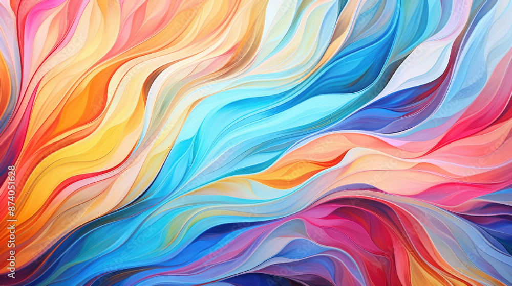 Wall mural abstract colorful background. psychedelic texture. digital painting., generative ai