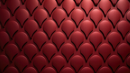 Heart-shaped perforated metal on a red background., generative ai