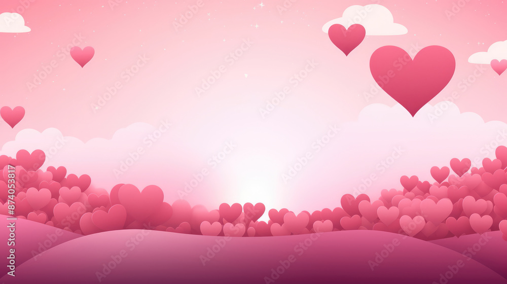 Poster valentine's day background with heart shape. illustration., generative ai