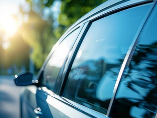 Obraz premium Smart Window Tinting System Automatically Adjusting to Sunlight Intensity Close Up Shot
