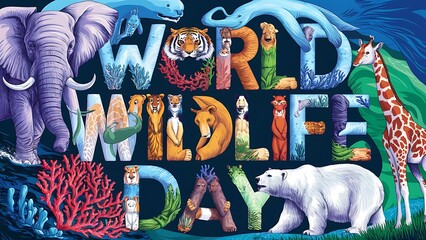 World Wildlife Day (Days- Illustration-typography)