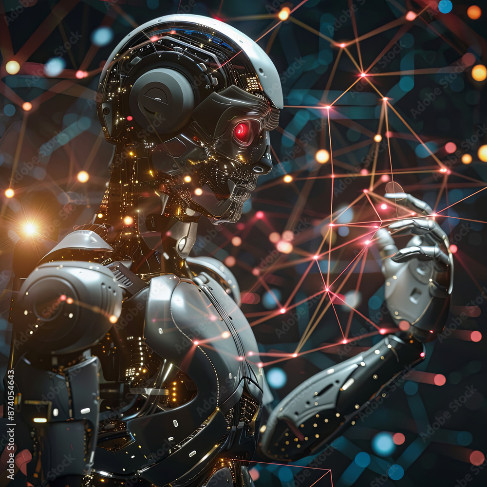 Poster a news article features a man discussing the intersection of ai and blockchain technology in a digit