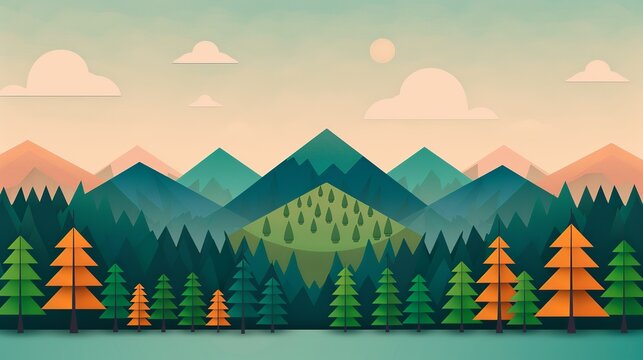 Depict the principles of environmental conservation and sustainability, illustrating ecosystems, biodiversity, and conservation practices. Illustration, Image, , Minimalism,