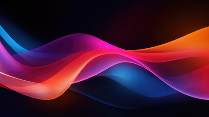 Fototapeta premium abstract colorful wavy background with glowing lines., generative ai