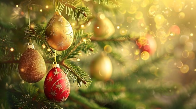 happy Easter background with text space in the background eggs in the colorful decorative way in the basket with empty space 
gold and silver eggs hung from the leaves 
