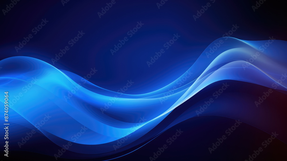Wall mural abstract blue wave. technology concept background ready for web banner design., generative ai