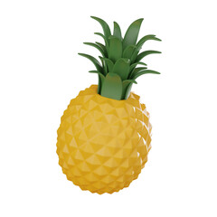Pineapple ropical Fruit. 3D Render