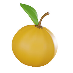 Tropical orange fruit. 3d render