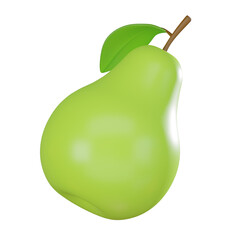 Green Pear for Healthy Eating Concepts. 3D Render