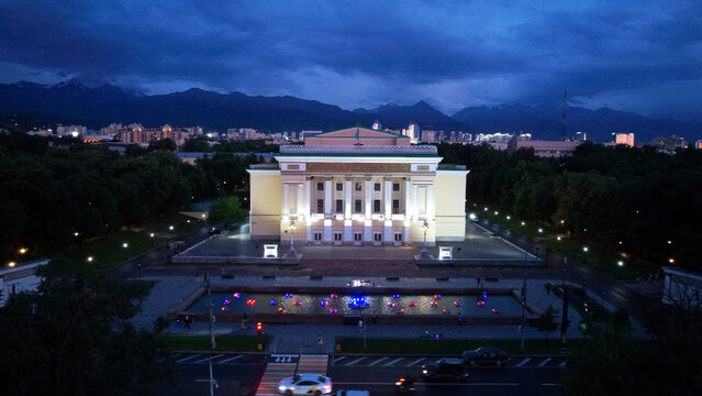 Almaty, Kazakhstan, June 30, 2024 - Abay Kazakh National Opera and Ballet Theater