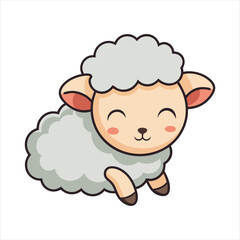 Cartoon baby sheep sleeping vector