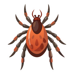 Illustration of tick animal on white 
