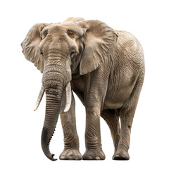 Fototapeta premium Majestic African Elephant on White Background