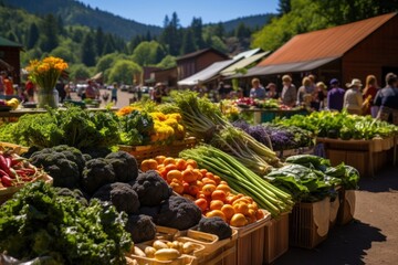 Fototapeta premium Market outdoors nature farmer's market.