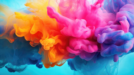 Fototapeta premium abstract background with colorful ink in water - closeup of photo, generative ai