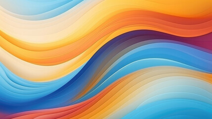 Obraz premium abstract colorful background with smooth wavy lines in orange, yellow and blue colors., generative ai