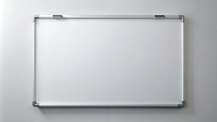 Clean and minimalistic top view of a blank whiteboard with ample copy space for educational content and designs.