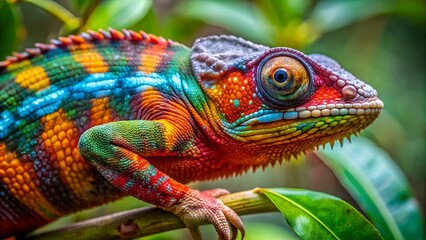 Colorful Panther Chameleon (Furcifer pardalis) in Madagascar