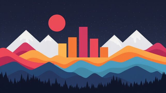 Develop a polished infographic design that effectively communicates information and data through clear visual hierarchy and functional design principles. Illustration, Image, , Minimalism,