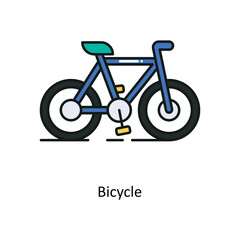 Bicycle vector filled outline Design illustration. Symbol on White background EPS 10 File 