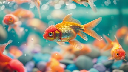 Fototapeta premium Colorful Goldfish in Aquarium