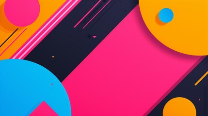 Produce a futuristic artwork featuring abstract geometric shapes and vibrant, futuristic colors, embodying innovation and contemporary artistry. Illustration, Image, , Minimalism,