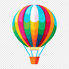 Fototapeta premium Hot air balloon landscape. Adventure travel vector illustration