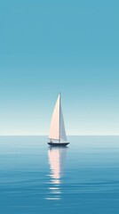 Fototapeta premium Lake and sailboat watercraft outdoors vehicle.
