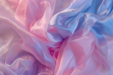 Obraz premium artistic depiction of smooth womens legs enveloped in billowing pastelhued silk fabric soft pink and blue lighting creates dreamy atmosphere for beauty and skincare concept