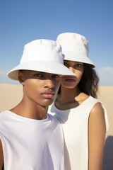 Bucket hats female adult white.